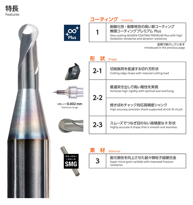 大見工業 高硬度鋼加工用ボールエンドミル(レギュラー) OEBHR-R2.0 1点